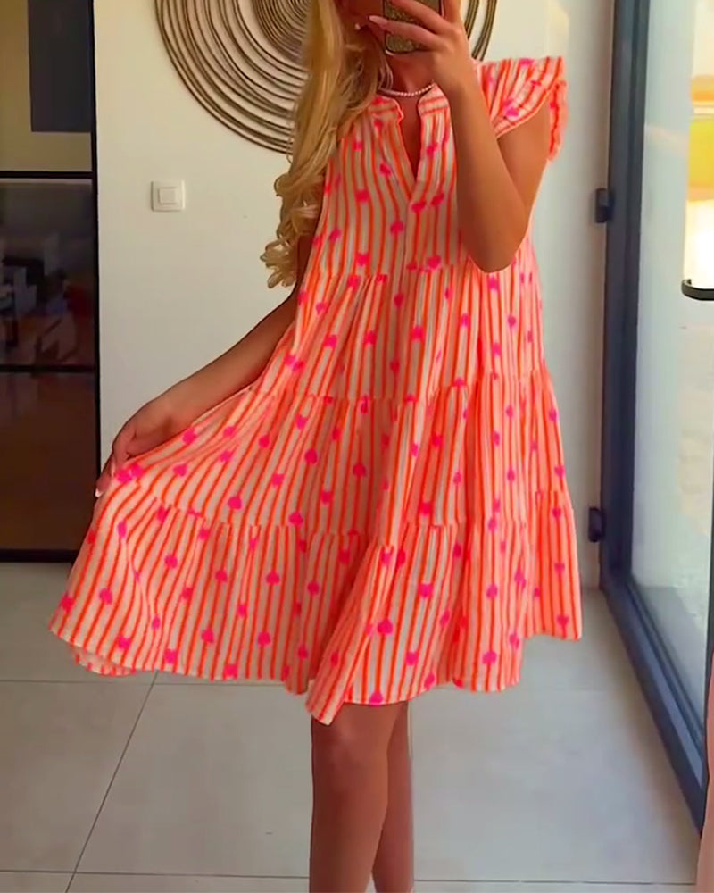 Plunge Neck Boho Dress
