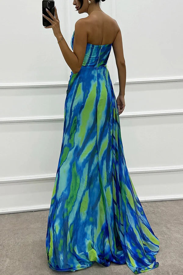 Chic Vibrant Patterned Maxi Dress