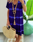 Tie-Dye Short-Sleeved Dress