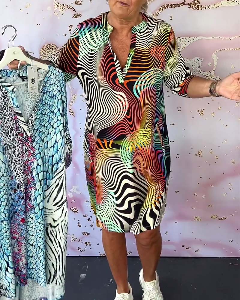 Vibrant V-Neck Flare Dress