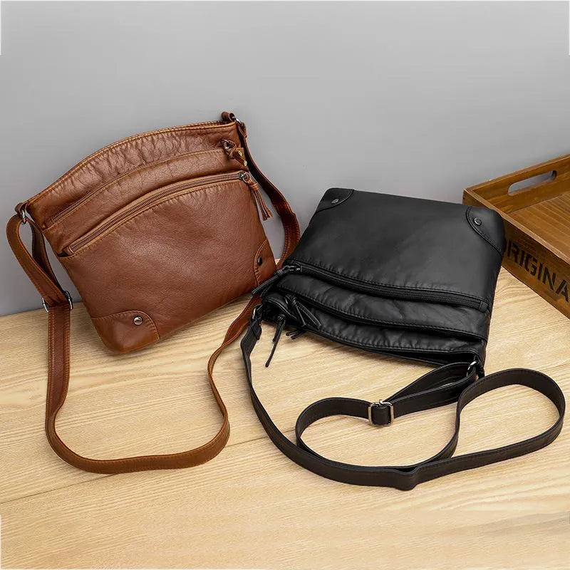 Stylish Leather Shoulder Bag with Modern Design