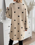 Julia Cozy Cardigan with Heart Pattern Design
