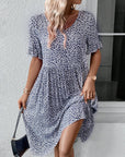 Floral print round neck elegant dress