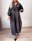 Leopard Print Patchwork Dress