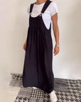 Solid Color Casual Dress with Straps
