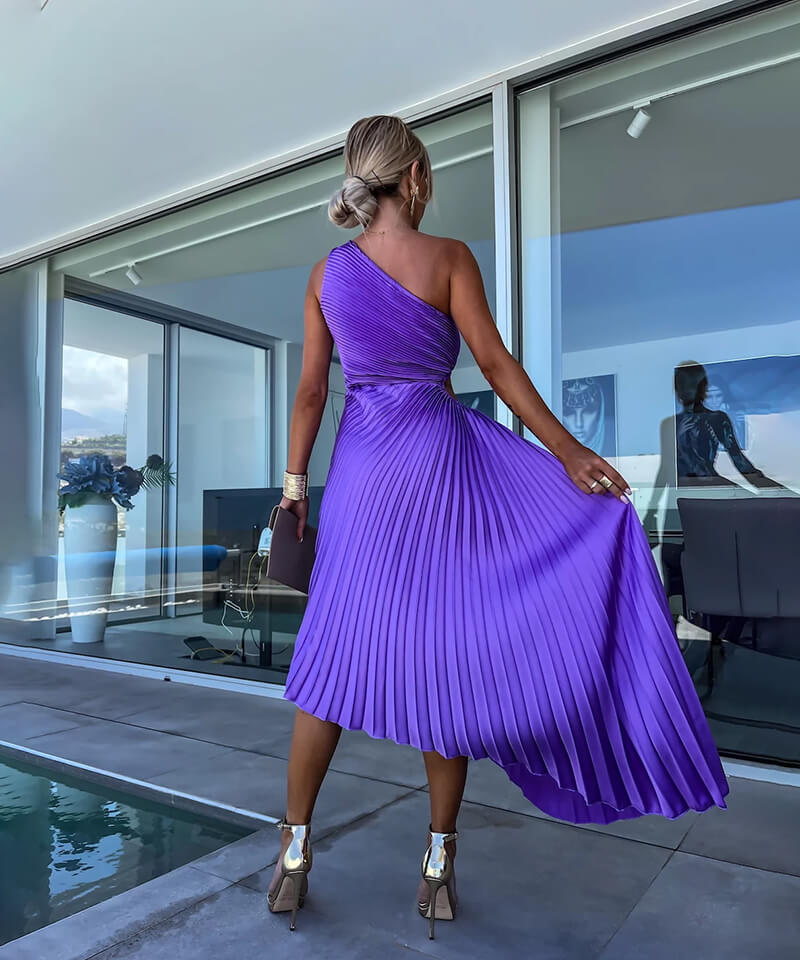 Elegant One-Shoulder Midi Dress