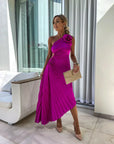 Elegant Flower Print Midi Dress