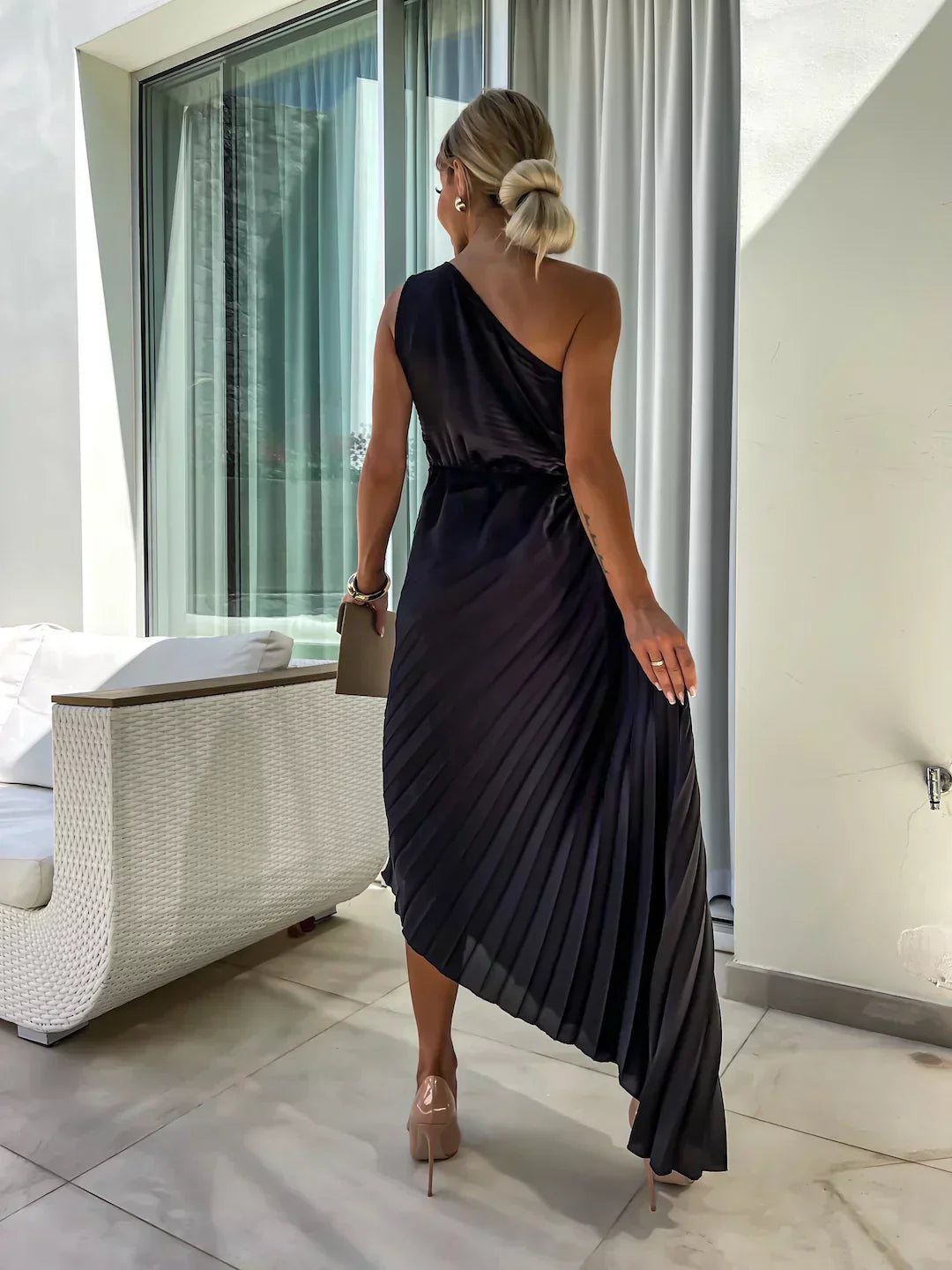 Elegant Flower Print Midi Dress