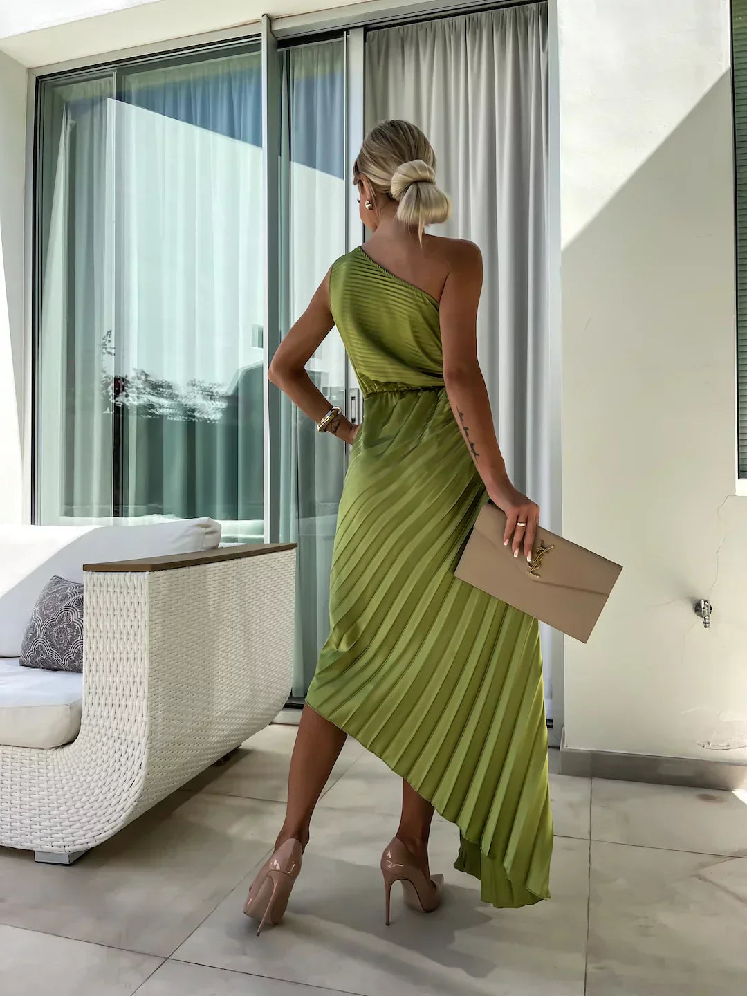 Elegant Flower Print Midi Dress