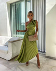 Elegant Flower Print Midi Dress