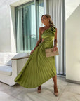 Elegant Flower Print Midi Dress