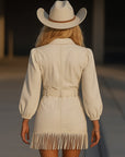 Elegant Mini Dress with Tassels