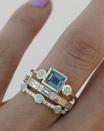 Vintage Blue Crystal Ring Set