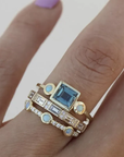 Ocean Vintage Crystal Ring Set