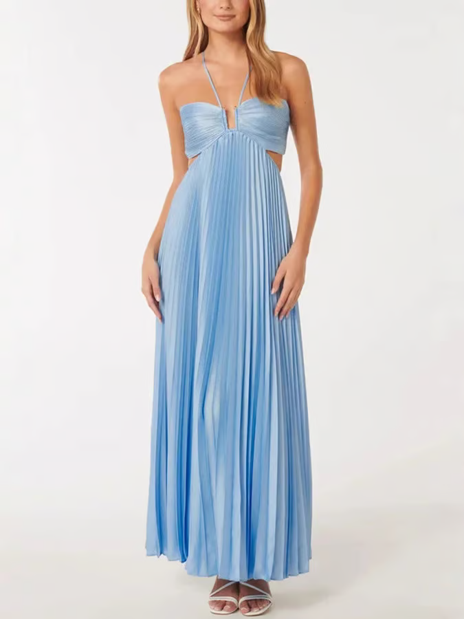 Summer Glow Halter Maxi Dress