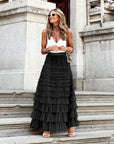 Flowy Layered Maxi Skirt for Women