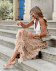 Flowy Layered Maxi Skirt for Women
