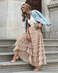 Flowy Layered Maxi Skirt for Women