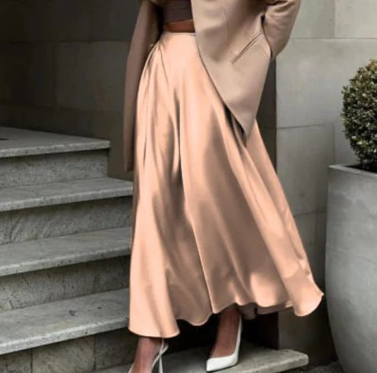 Women's High-Waisted Stylish Flowing Skirt