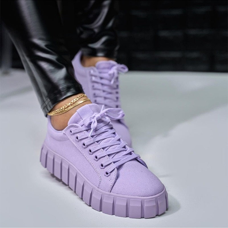 Stylish Plain Colored Women's Sneakers