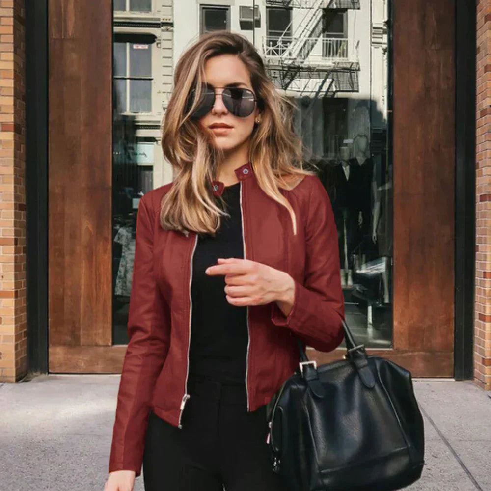 Elegant Leather Jacket with Custom Fit Feel