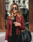 Elegant Leather Jacket with Custom Fit Feel