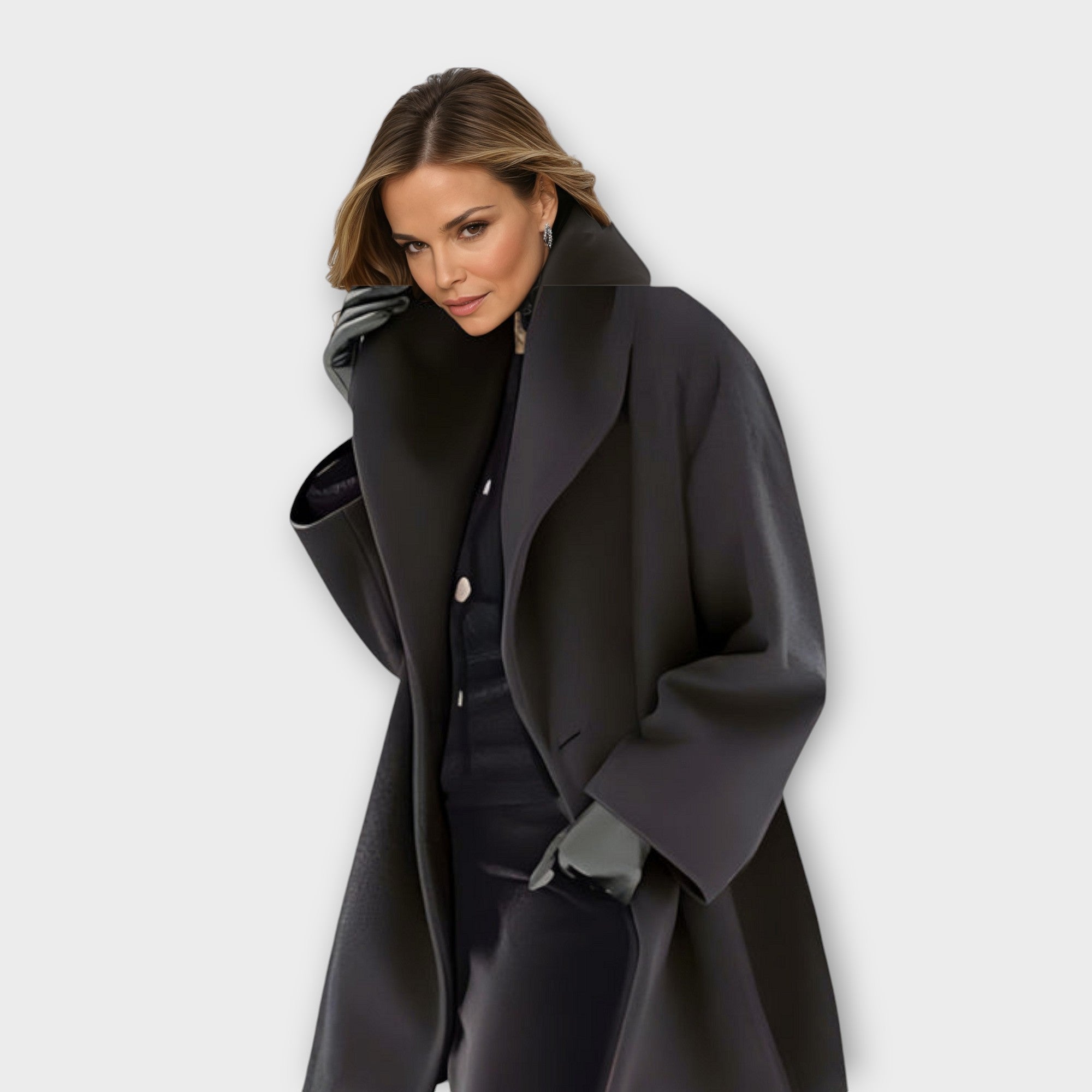 Chic Windproof Long Coat for Women