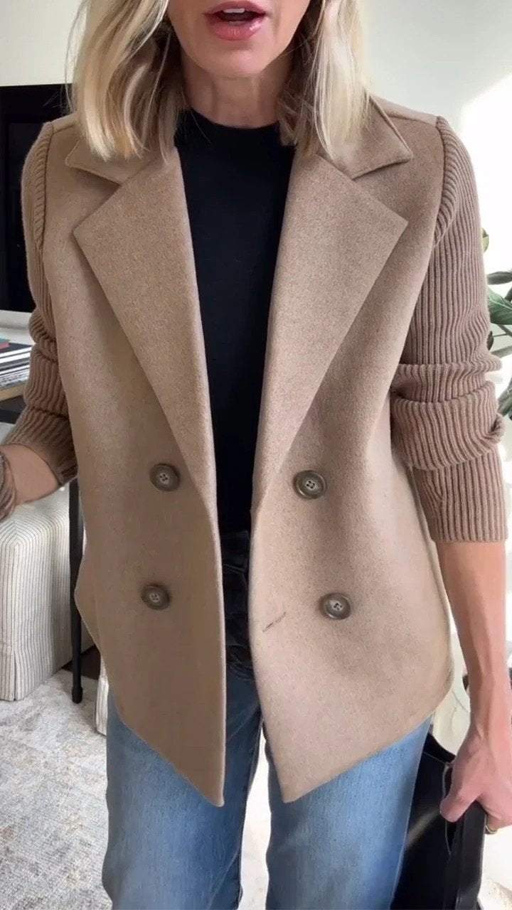 Chic Knit Sleeve Blazer