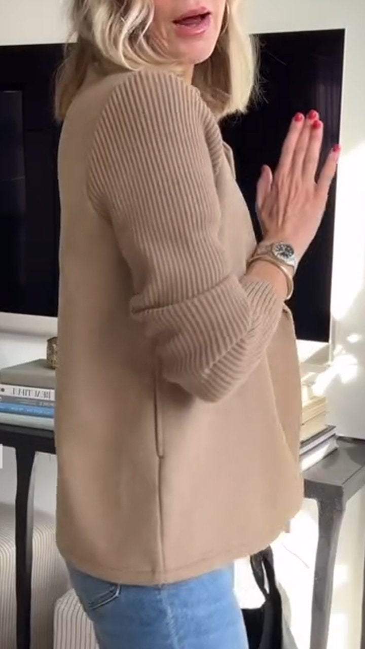 Chic Knit Sleeve Blazer