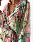 Stylish Long Sleeve Summer Wrap Jumpsuit