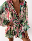 Stylish Long Sleeve Summer Wrap Jumpsuit