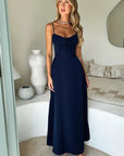Elegant Spaghetti Strap Maxi Wrap Dress