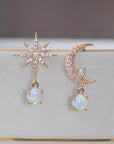 Classic Pearl Earrings with Star Charm