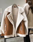 Stylish Faux Shearling Zip-Up Jacket