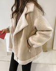 Stylish Faux Shearling Zip-Up Jacket