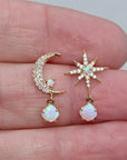 Classic Pearl Earrings with Star Charm