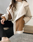 Stylish Faux Shearling Zip-Up Jacket
