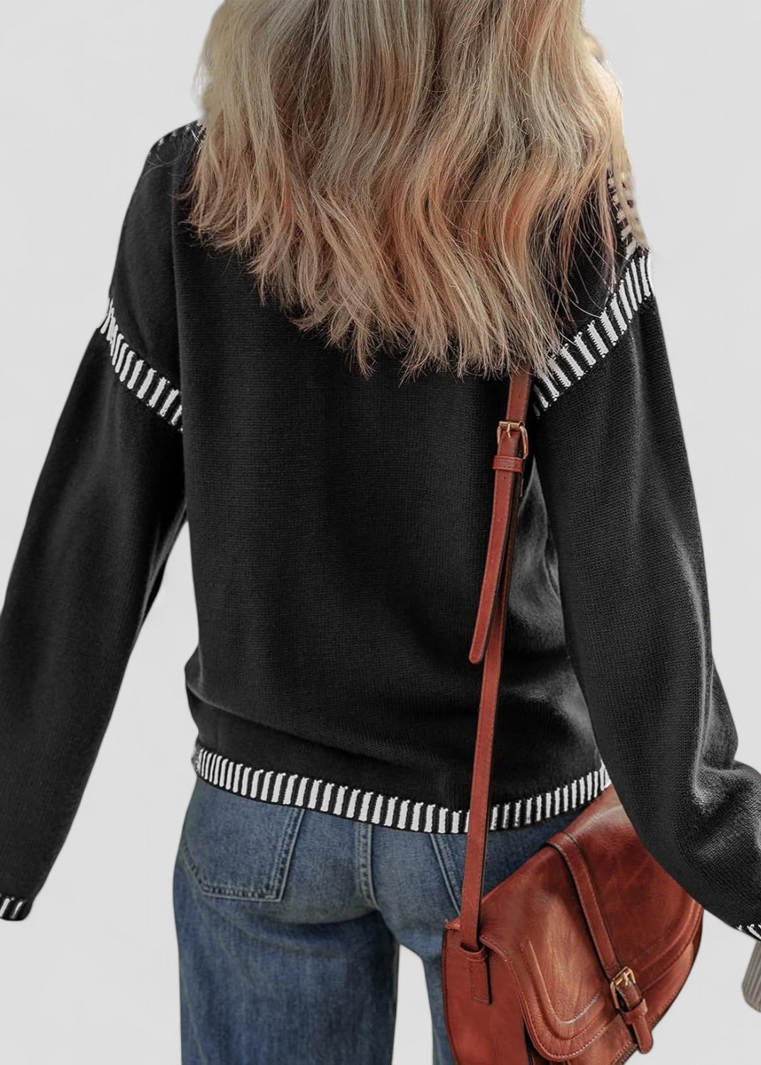 Colorblock Pullover Sweater Women