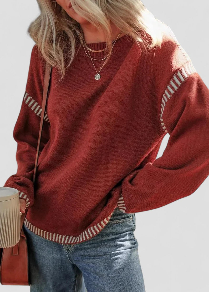 Colorblock Pullover Sweater Women