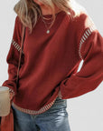 Colorblock Pullover Sweater Women