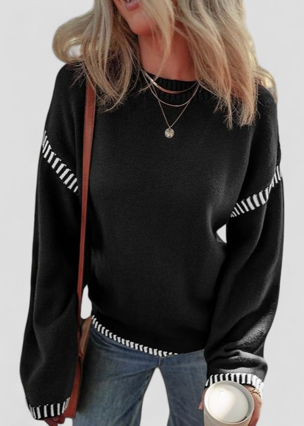 Colorblock Pullover Sweater Women