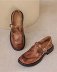 Chic Leather Mary Jane Shoes for Ladies