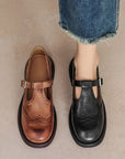 Chic Leather Mary Jane Shoes for Ladies