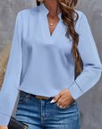 Chic Long-Sleeve V-Neck Blouse