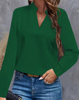 Chic Long-Sleeve V-Neck Blouse