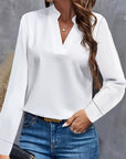 Chic Long-Sleeve V-Neck Blouse