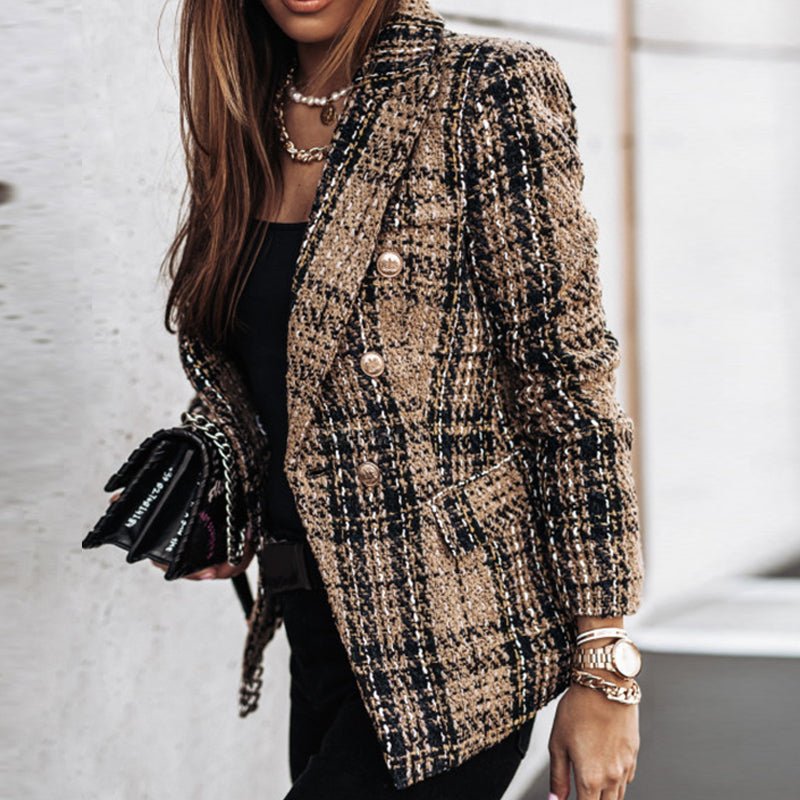 Lightweight Checked Blazer Jacket
