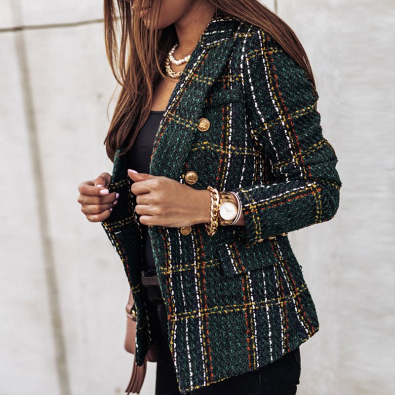 Lightweight Checked Blazer Jacket