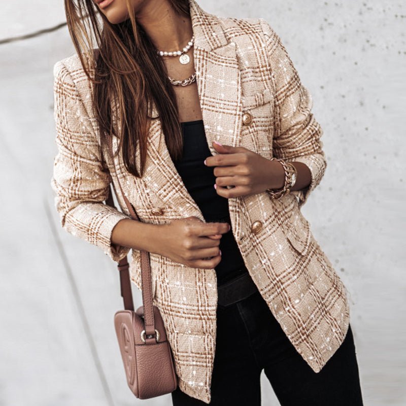 Lightweight Checked Blazer Jacket