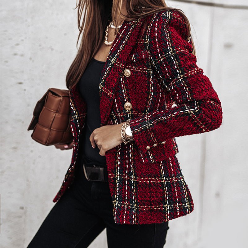 Lightweight Checked Blazer Jacket